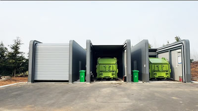 Estación de compresión de basura inteligente integrada